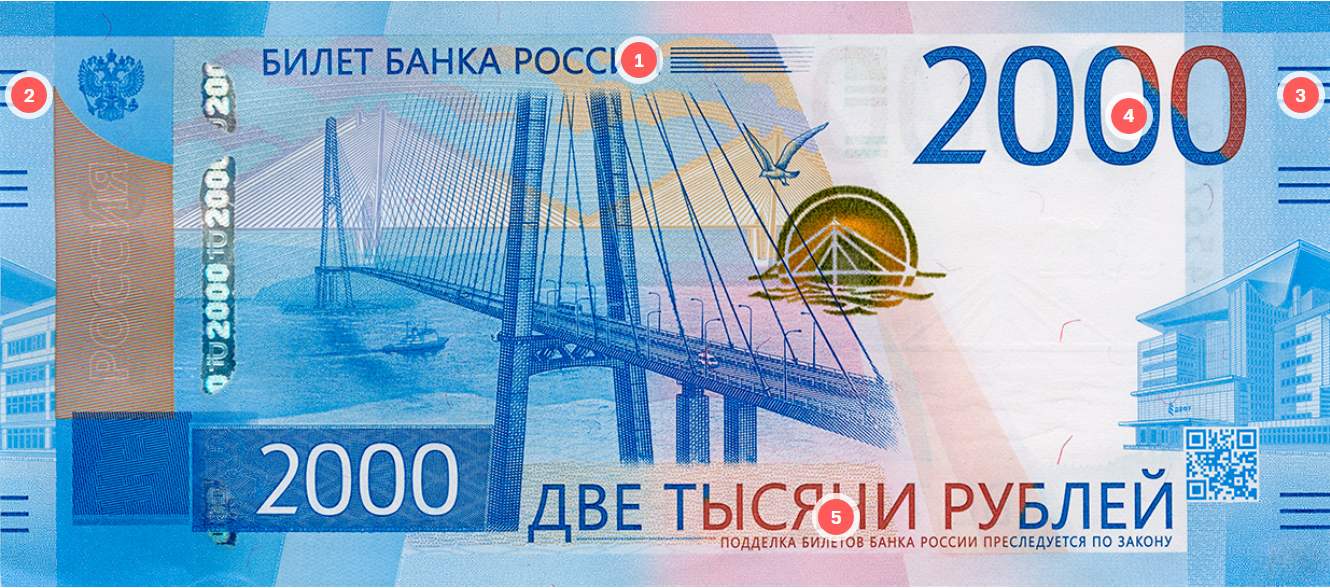 Лицевая сторона: элементы 1—5 ощущаются как рельефные. © cbr.ru