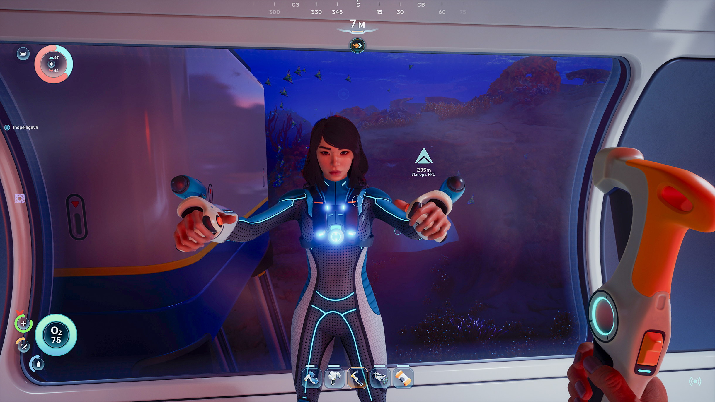 Пока в Subnautica 2 есть четыре скина персонажей: два женских и два мужских. Облики весьма простенькие, но большего и не надо