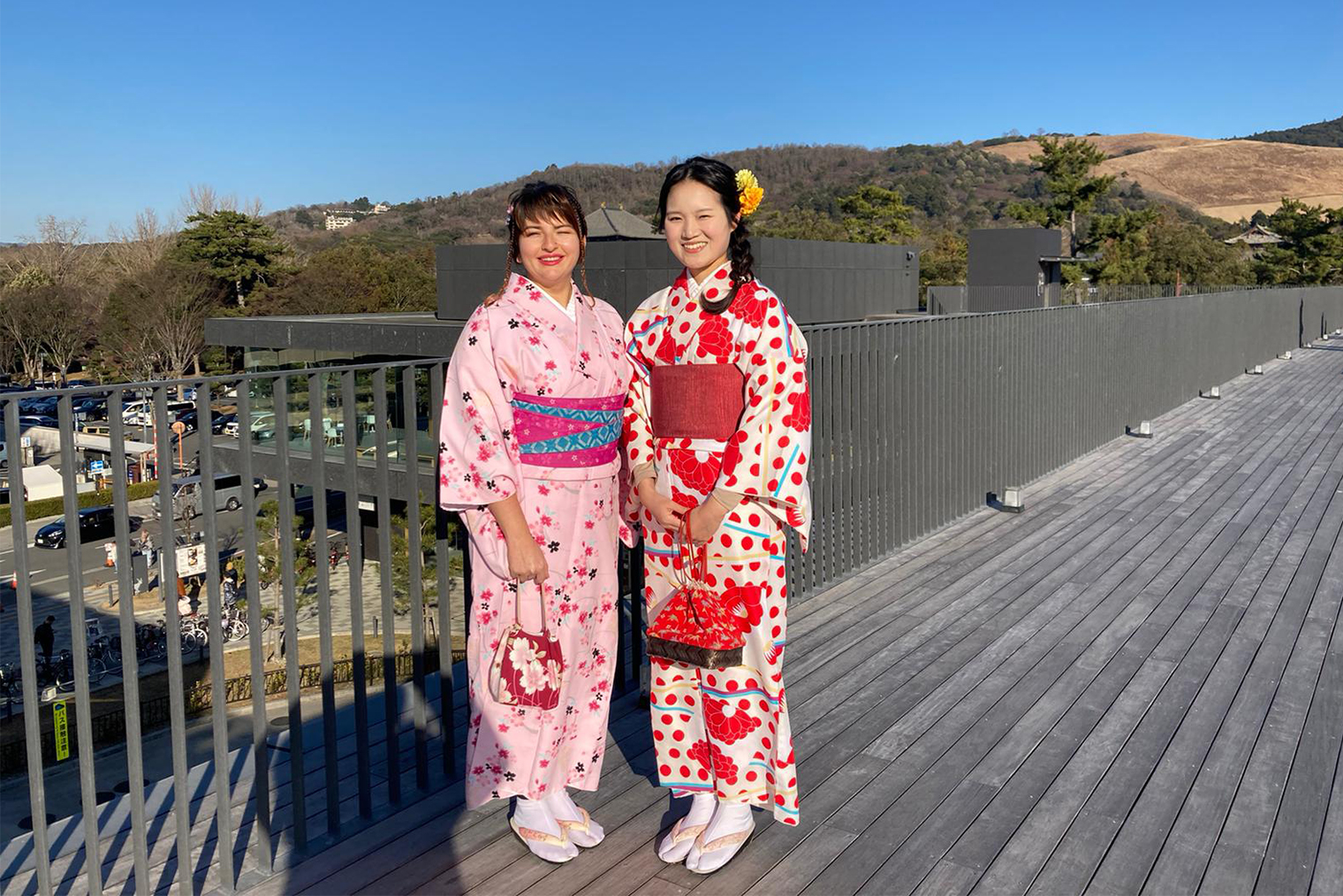 Прогулка по парку в Наре в традиционных кимоно