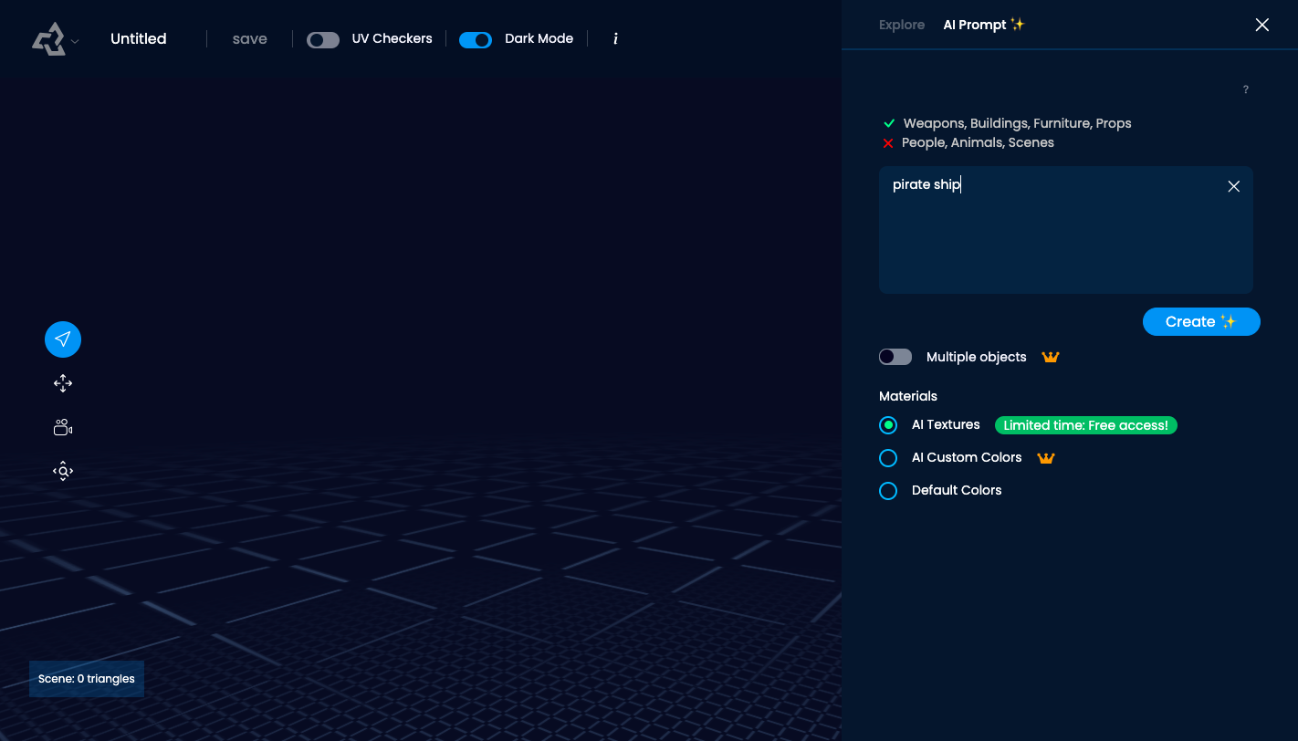 Sloyd.AI выглядит достаточно минималистично. Справа — поле для ввода запроса. Источник: sloyd.ai