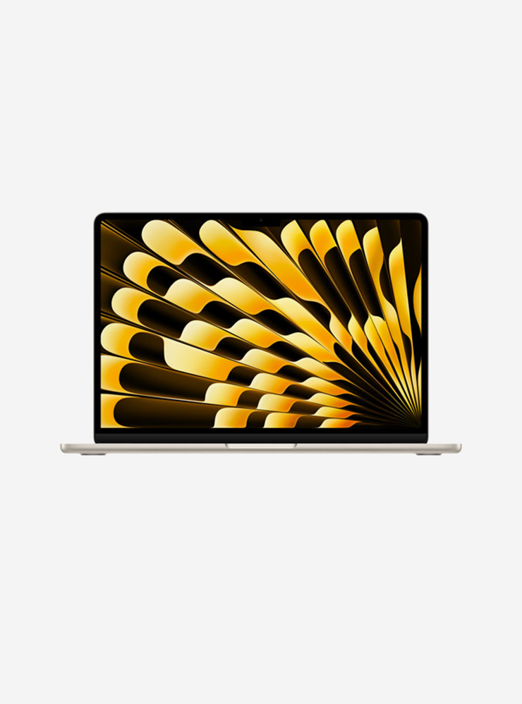 На официальных фото Apple маскирует «челку» на экране MacBook Air 2022 пестрыми обоями, чтобы рамка казалась равномерно тонкой