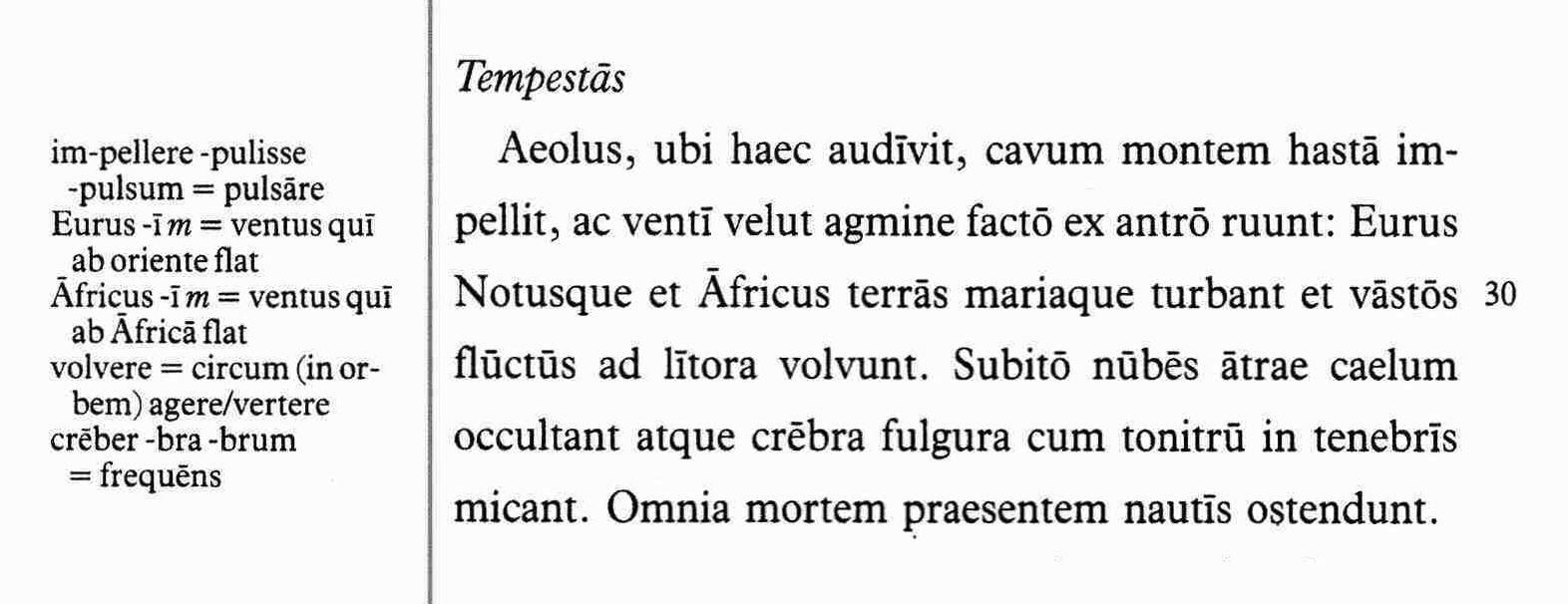 Фрагмент из учебника Roma Aeterna — на полях видны пояснения