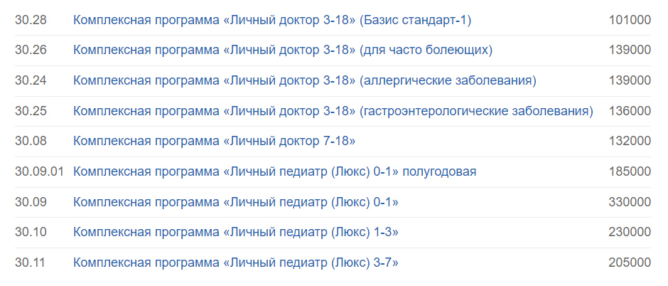 Примеры специализированных программ. Источник: nczd.ru