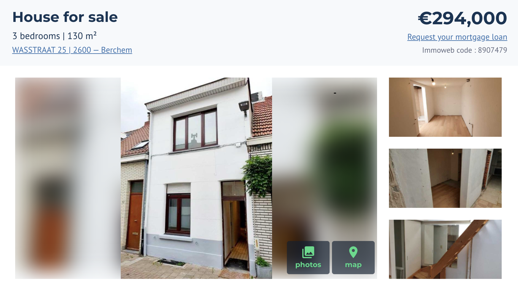 Небольшой дом с тремя спальнями и гостиной общей площадью 130 м² в нашем районе Берхем — это южная часть Антверпена. Дом стоит 294 000 €