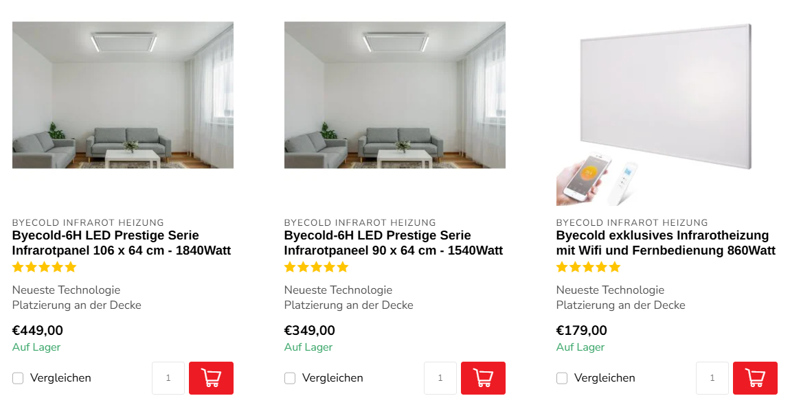 Для отопления в Германии популярны электрические инфракрасные панели — они греют не воздух, а поверхности, то есть панель на потолке нагревает пол и, например, диван. Источник: infrarotheizungstore.de