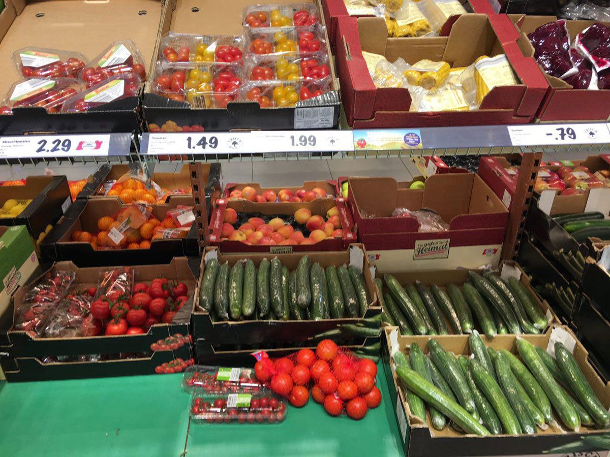 Цены на овощи в сетевом супермаркете «Лидл»