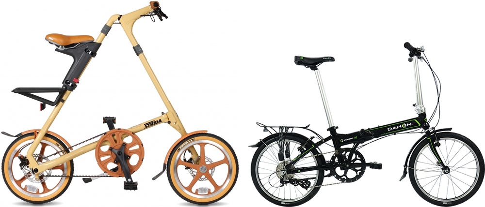 Складные велосипеды «Стрида» и «Дахон». Источники: strida.ru и dahonbike.ru