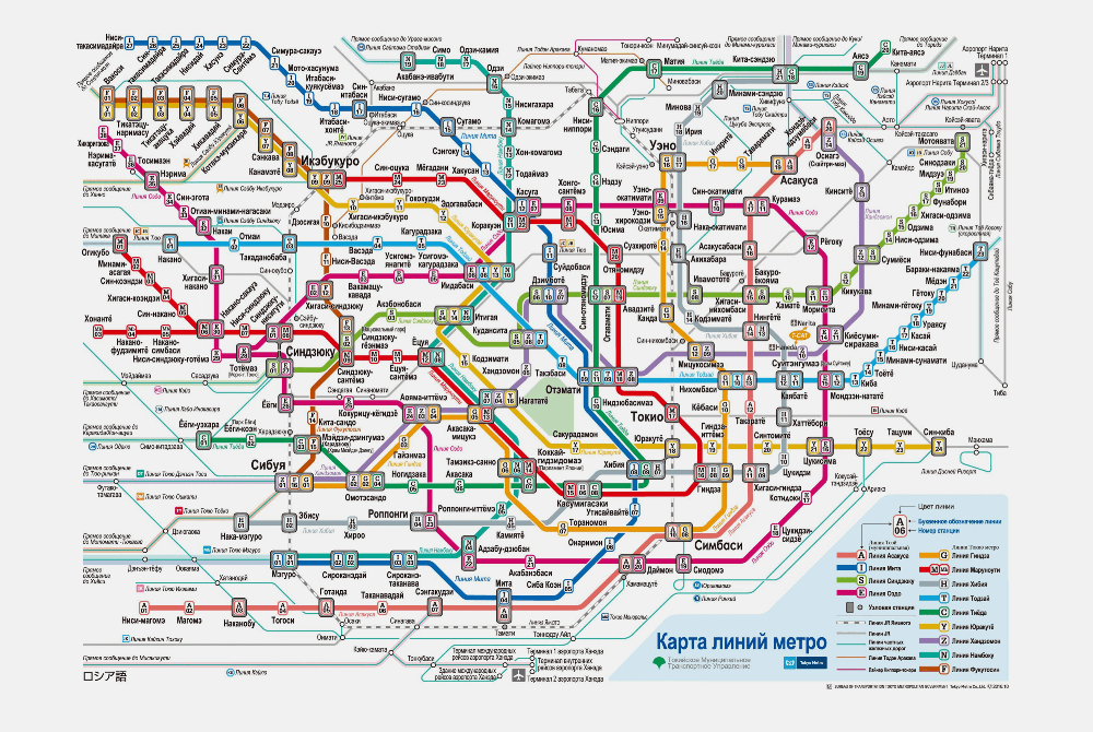 Глядя на карту токийского метро, можно сойти с ума