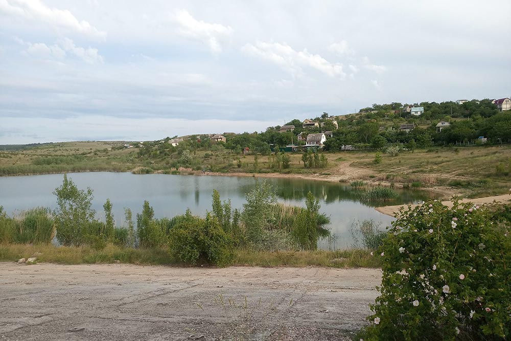 Вид на наш дачный поселок и озеро