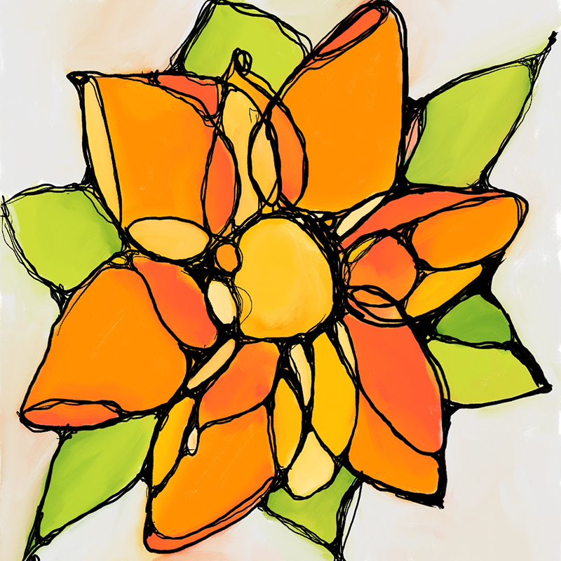 Этот цветок я нарисовала в технике нейрографики. Она помогает уйти в себя и провести время за расслабляющими скруглениями хаотичных линий