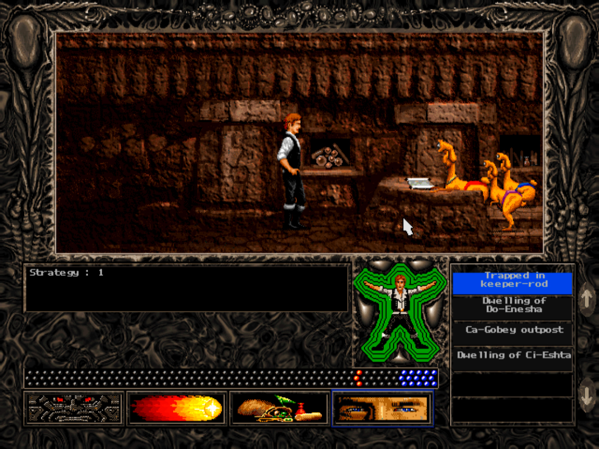 SkyRealms of Jorune: Alien Logic, запущенная на DOSbox. Источник: Ceridus Software, DOSBox Team