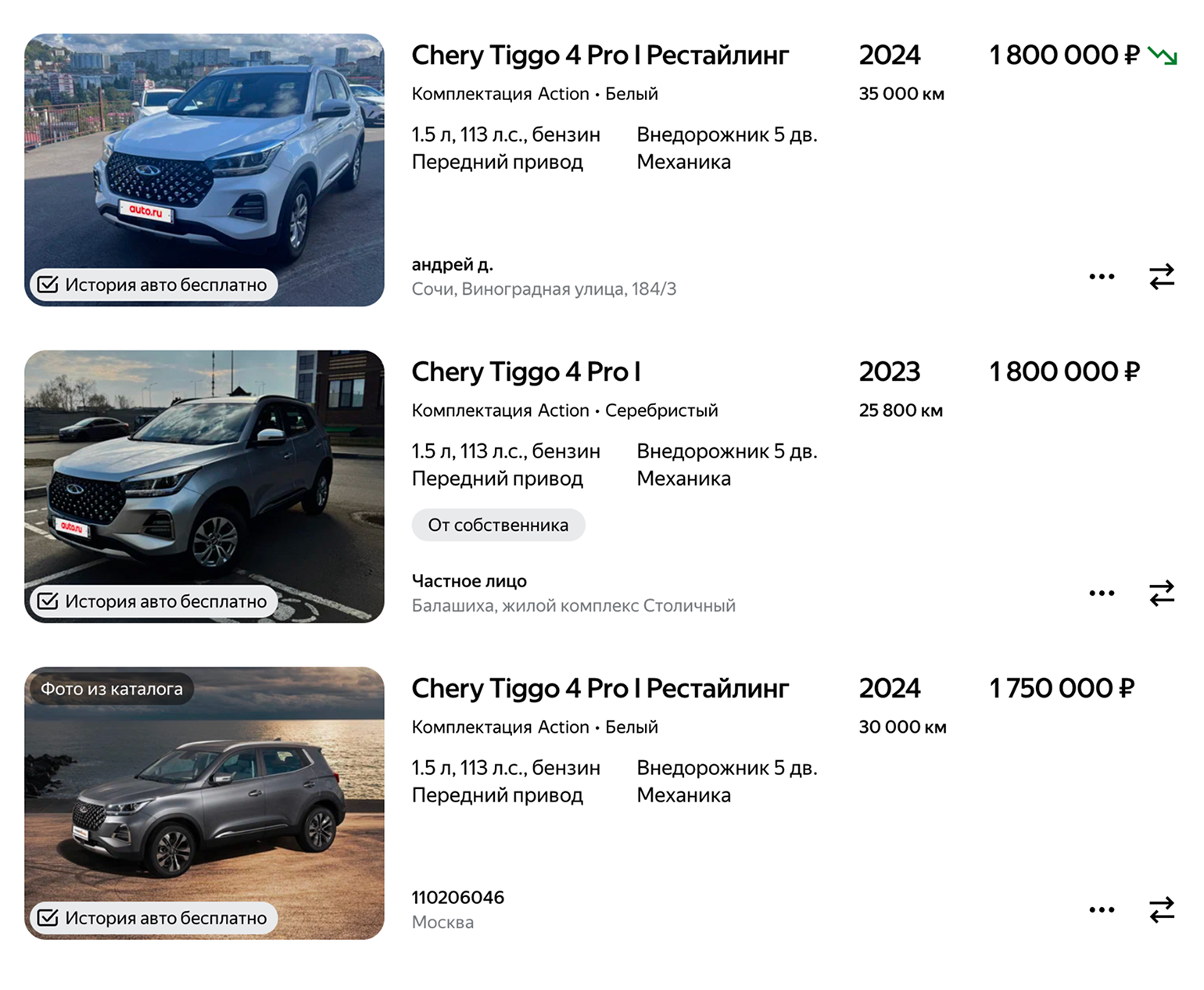 Китайцы сильно теряют в цене в один год, особенно когда их покупают в кредит с навязанным допоснащением и каско. Моя Chery сейчас стоит от 1 700 000 ₽ — дороже, чем я отдал за новую