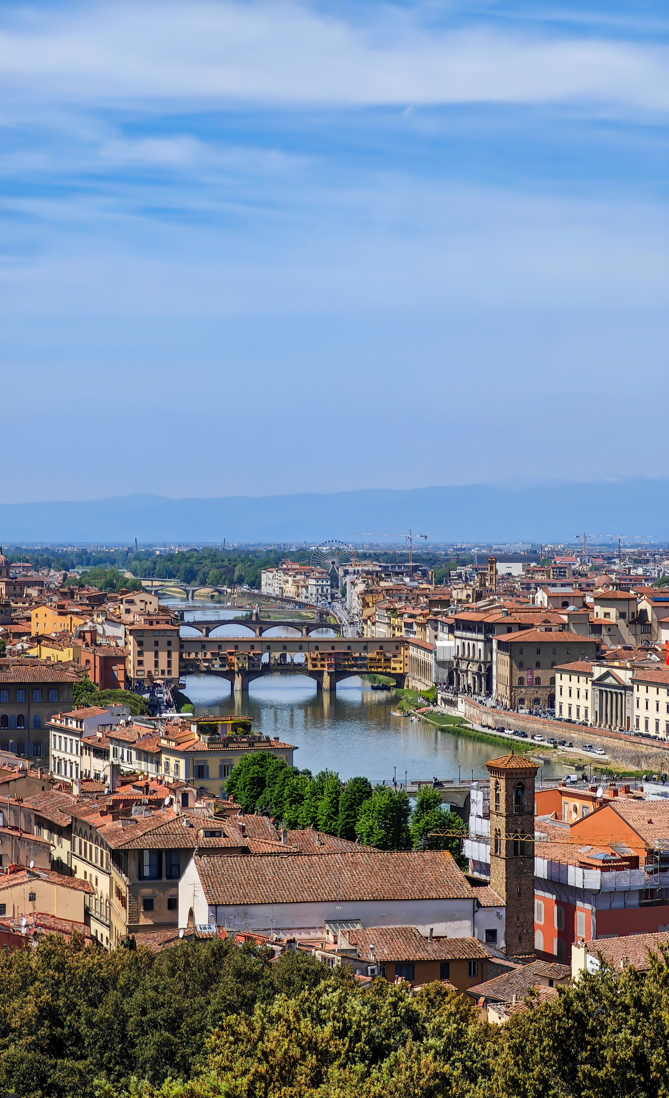 Вид на город и мост Понте Веккьо с Площади Микеланджело