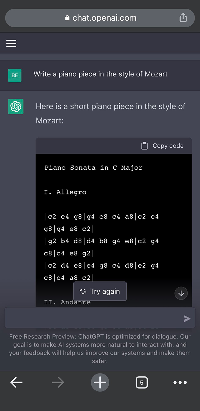Соната для пианино в духе Моцарта. Источник: твиттер-аккаунт @bentossell