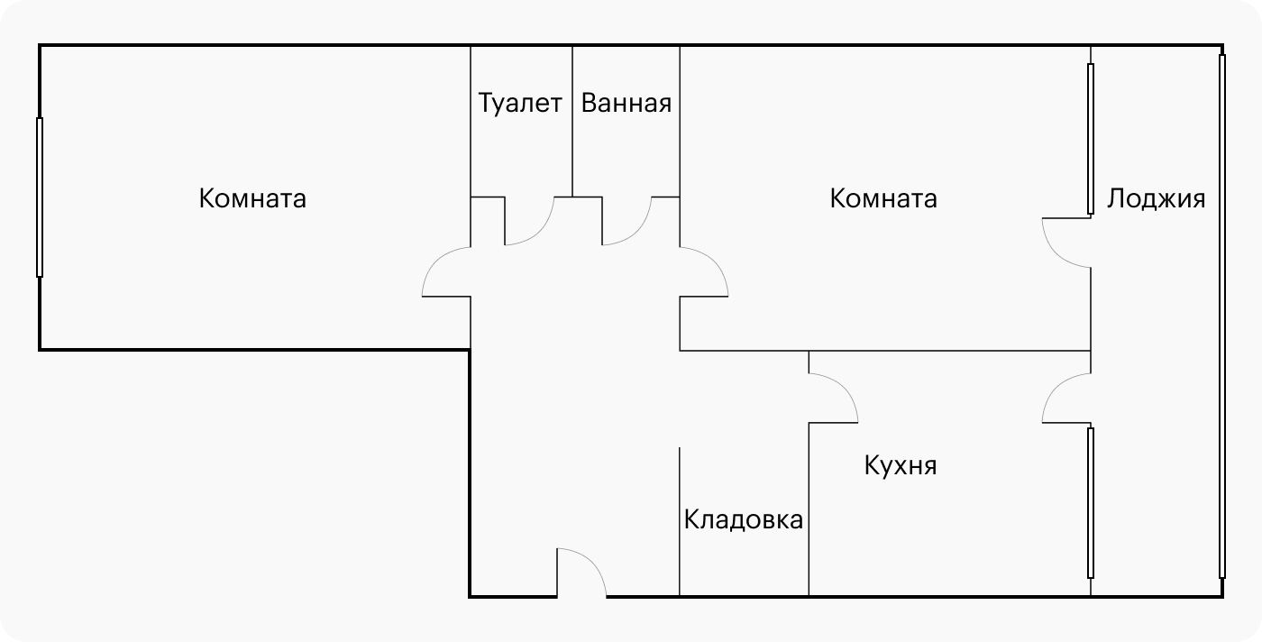 Перепланировка двухкомнатной квартиры: 5 вариантов, плюсы и минусы.