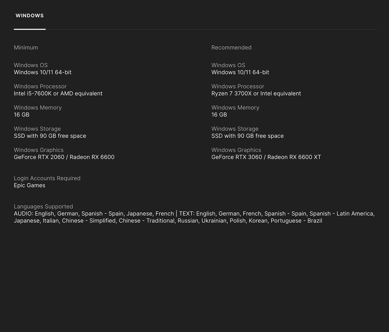 Системные требования игры Alan Wake 2 в Epic Games Store