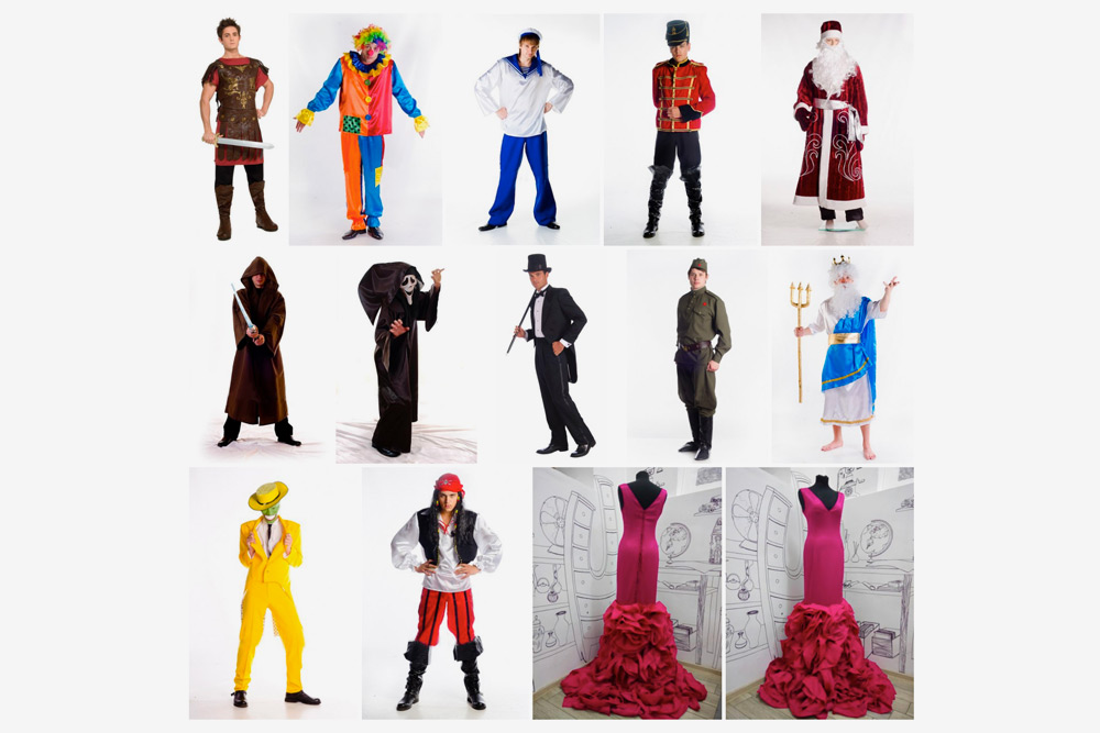 Примеры костюмов со страницы «Комода» во Вконтакте. Большинство фотографий берут у поставщиков