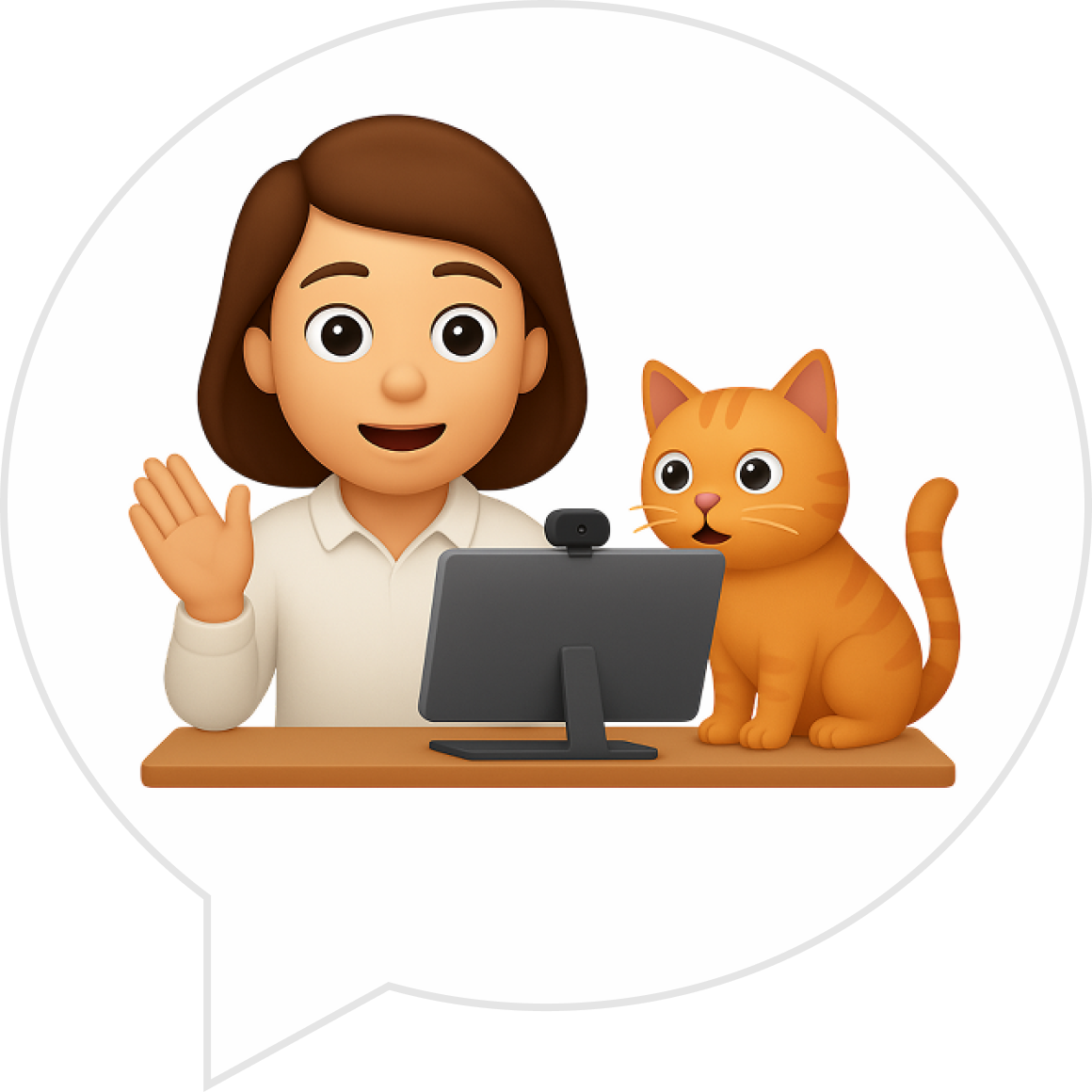 Почему кошка лезет в камеру хвостом во время созвонов?