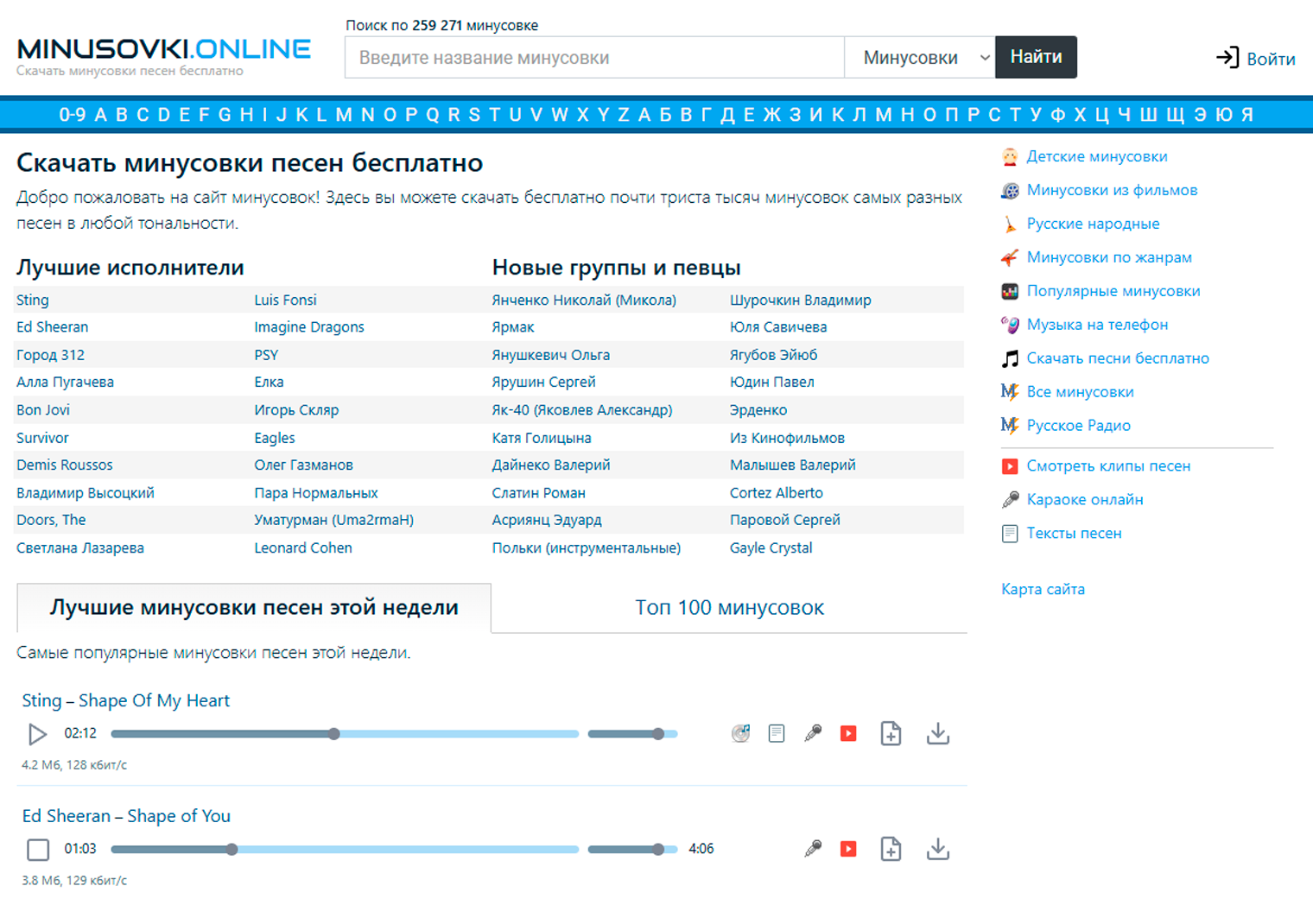 На большинстве сайтов трек можно скачать или перейти по ссылке на оригинальную песню