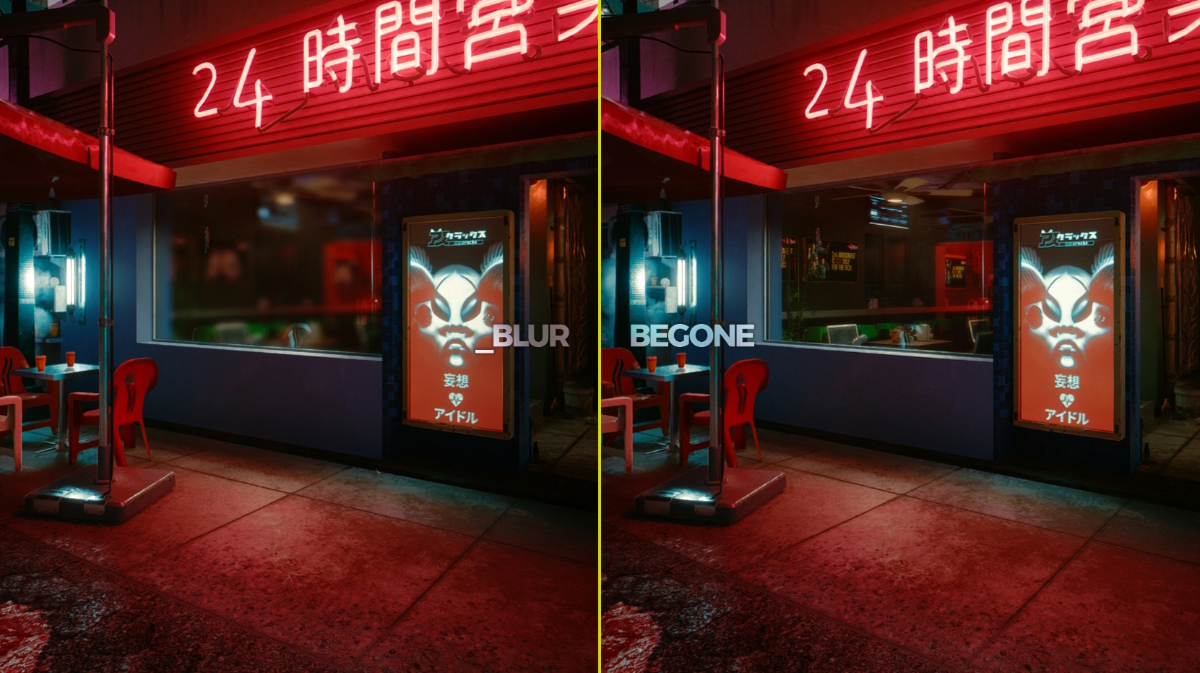 Blur Begone буквально протирает все окна в игре. Источник: nexusmods.com