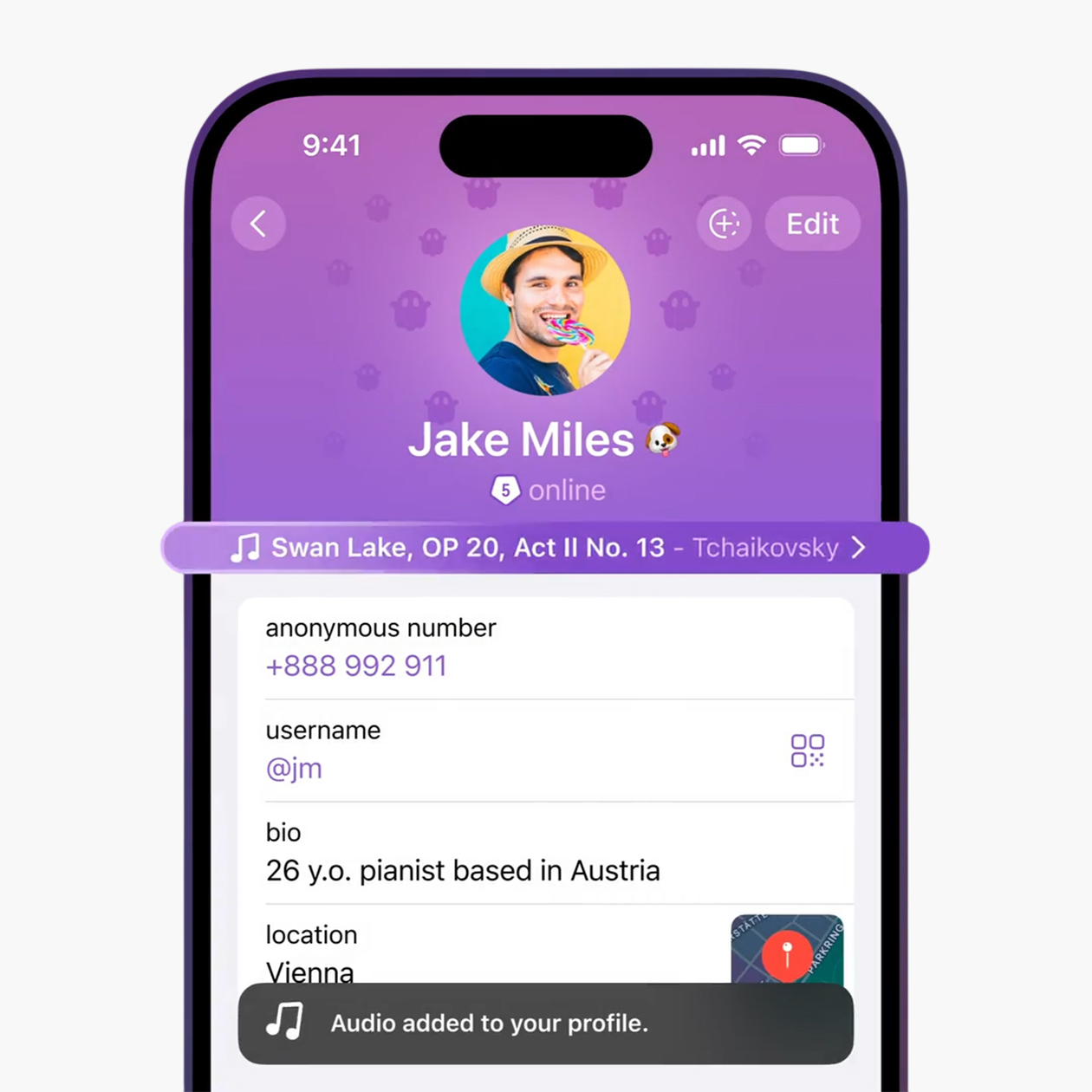 Так выглядит новая плашка с музыкой в профиле