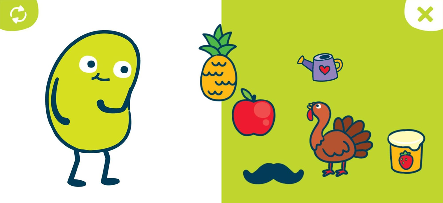 Пример игры: нужно перенести на сторону Боба предмет на букву «а»