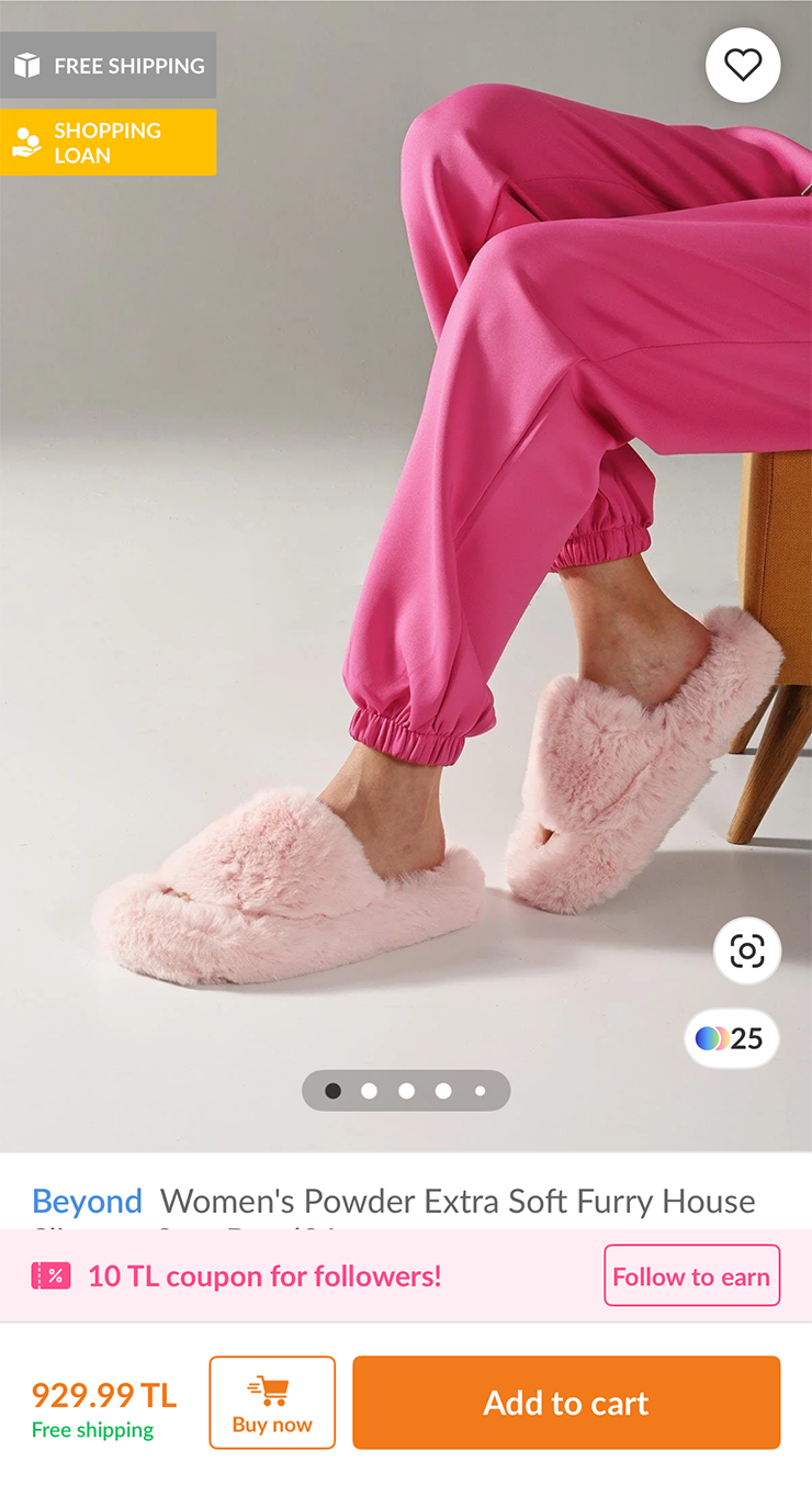 Такие тапочки предлагают со скидкой — за 591 TRY⁣ ( ₽). © trendyol.com