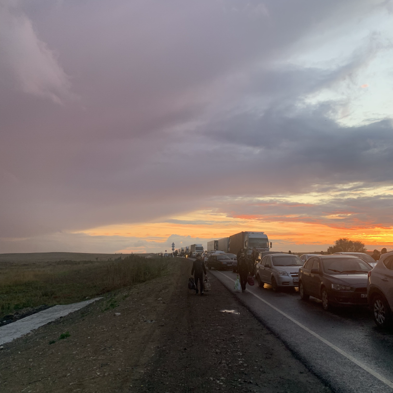 Пробка на границе с Казахстаном