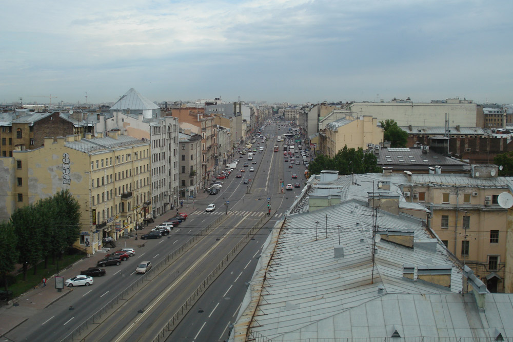Конечно, мы с подругой побывали на знаменитых крышах Санкт-Петербурга. Это вид на Лиговский проспект