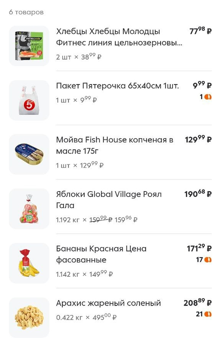 Сегодняшние покупки