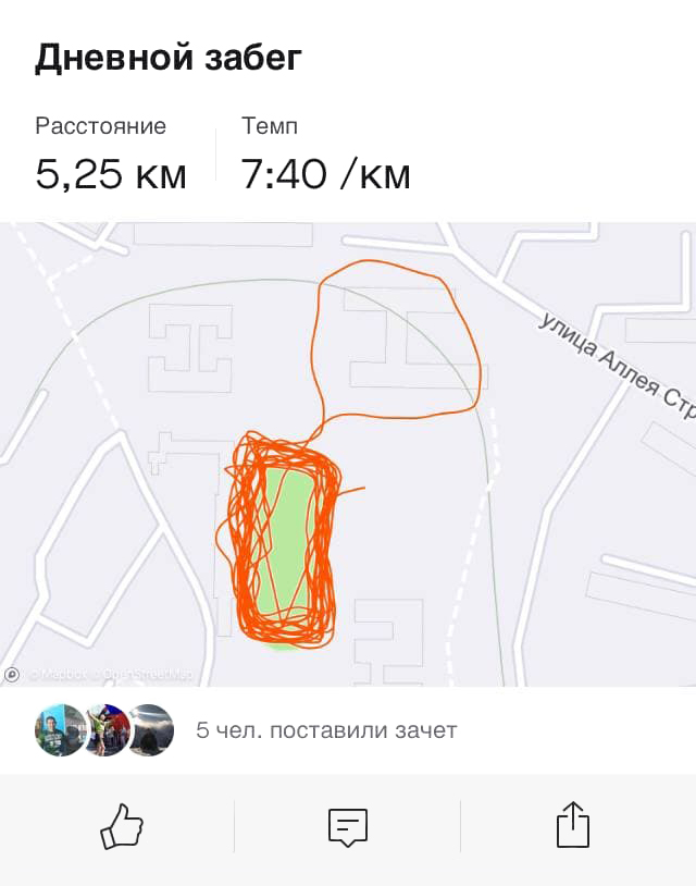 Дневная тренировка — 5,25 км