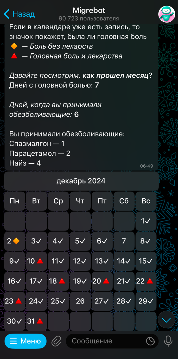 В декабре статистика болей была такой