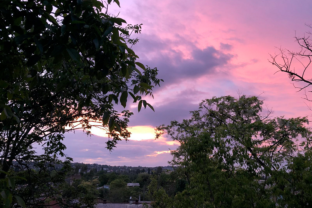 Вид на закат из нашего дома
