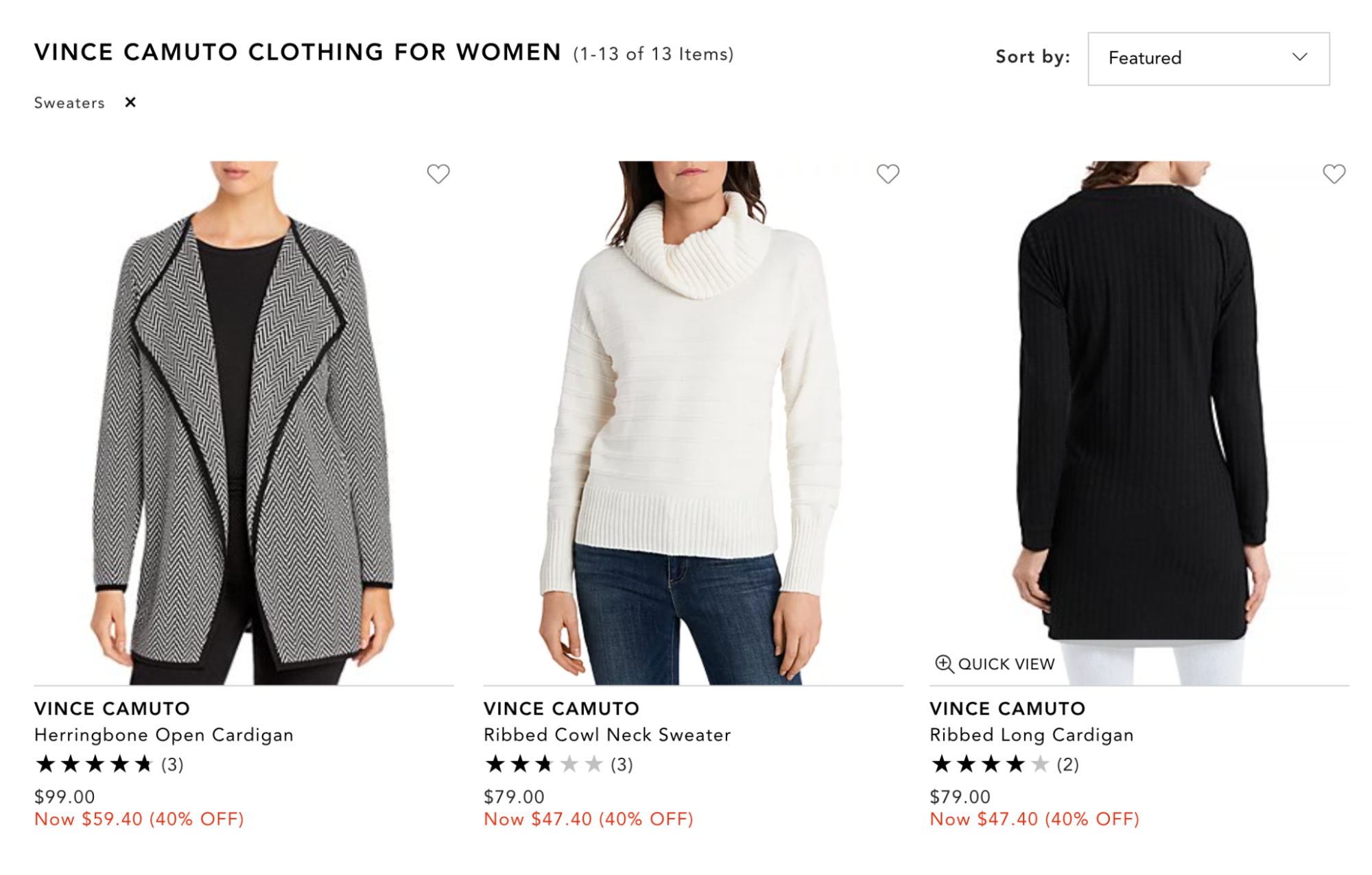 В среднем свитера из новых коллекций Vince Camuto или DKNY стоят около 70⁠—⁠100 $. Но я отказываюсь столько платить за свитер