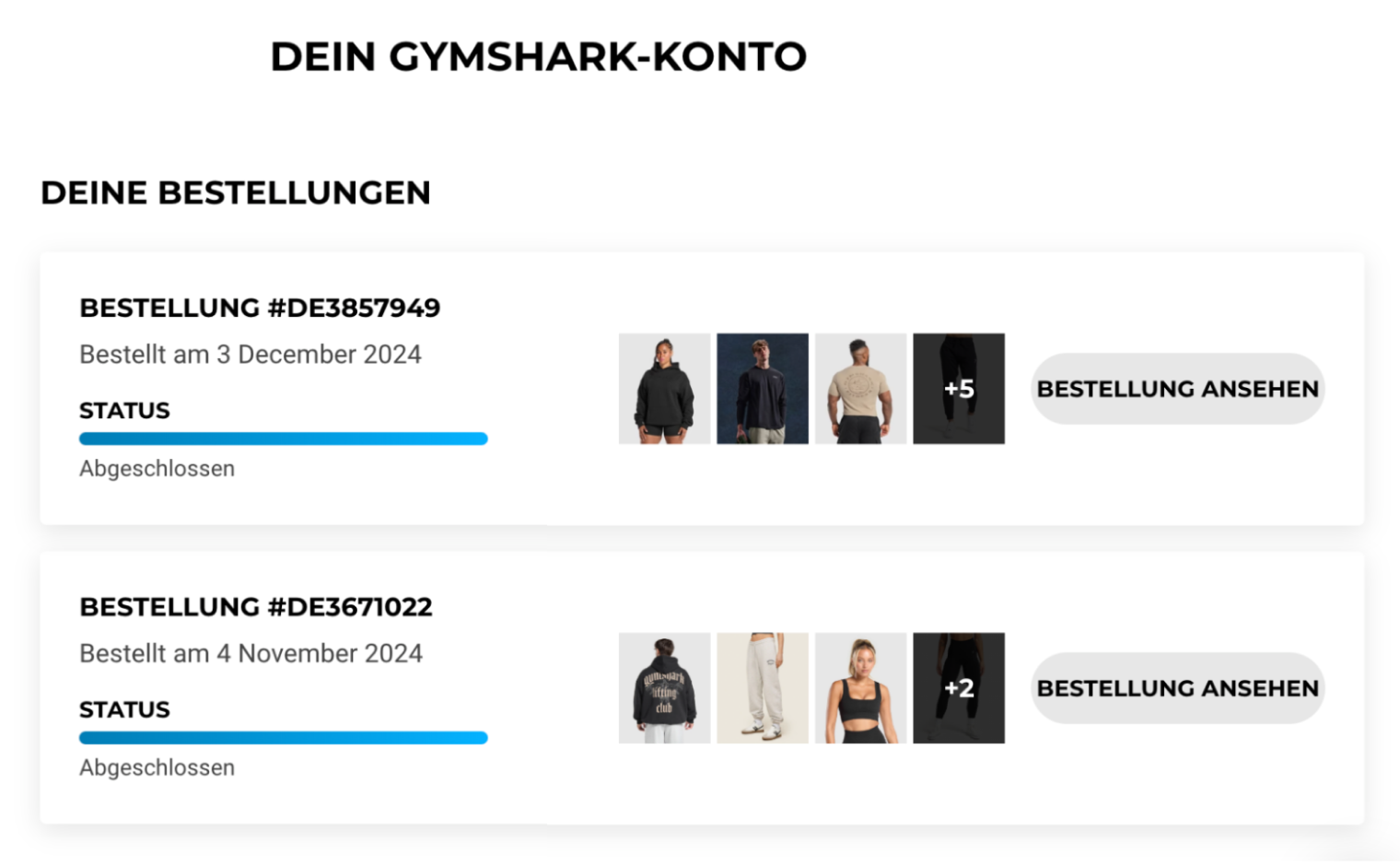 Заказ на сайте Gymshark. За два месяца мы закупились на 540 €⁣ ( ₽)