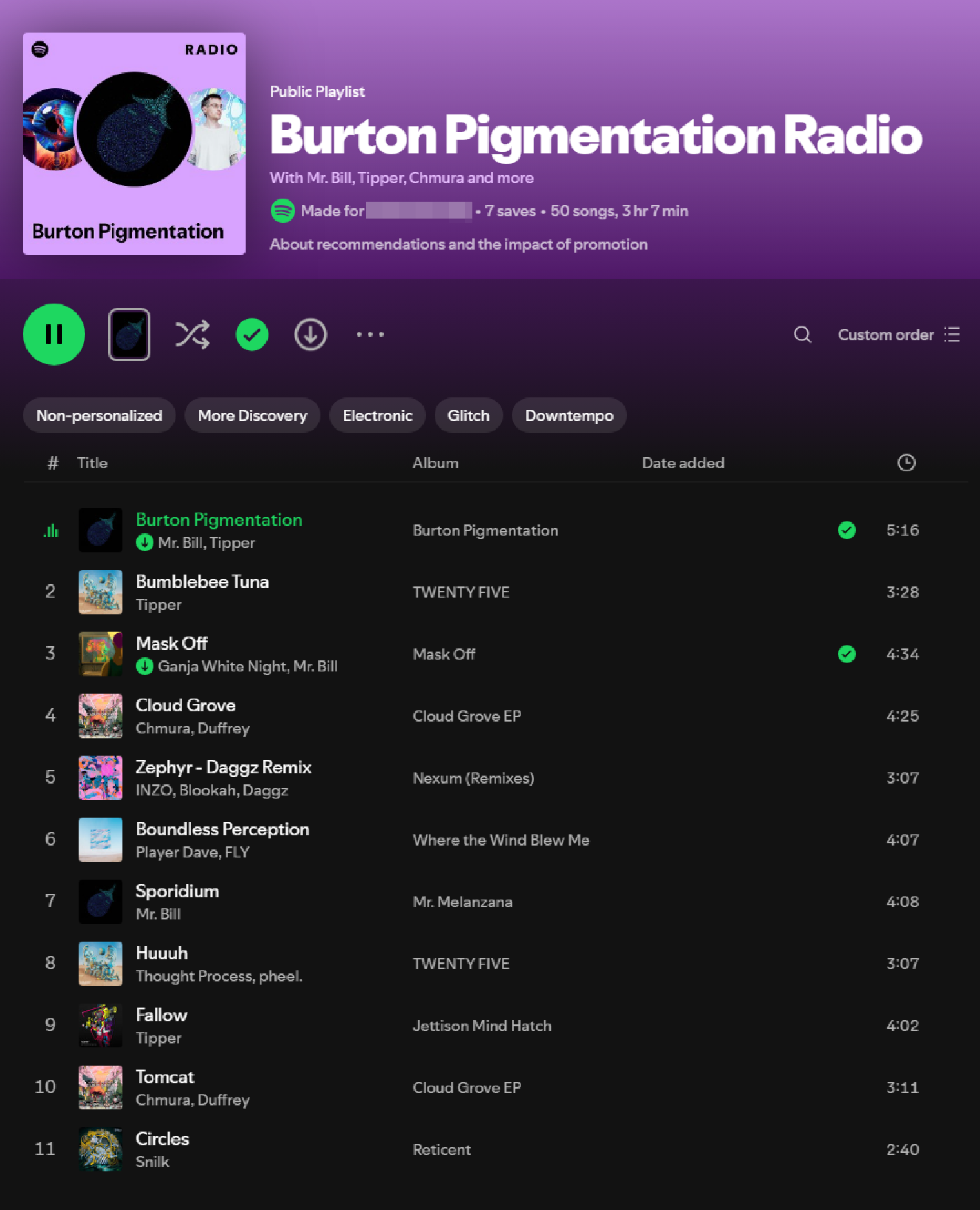 Сейчас слушаю радио по треку Burton Pigmentation — Mr. Bill & Tipper