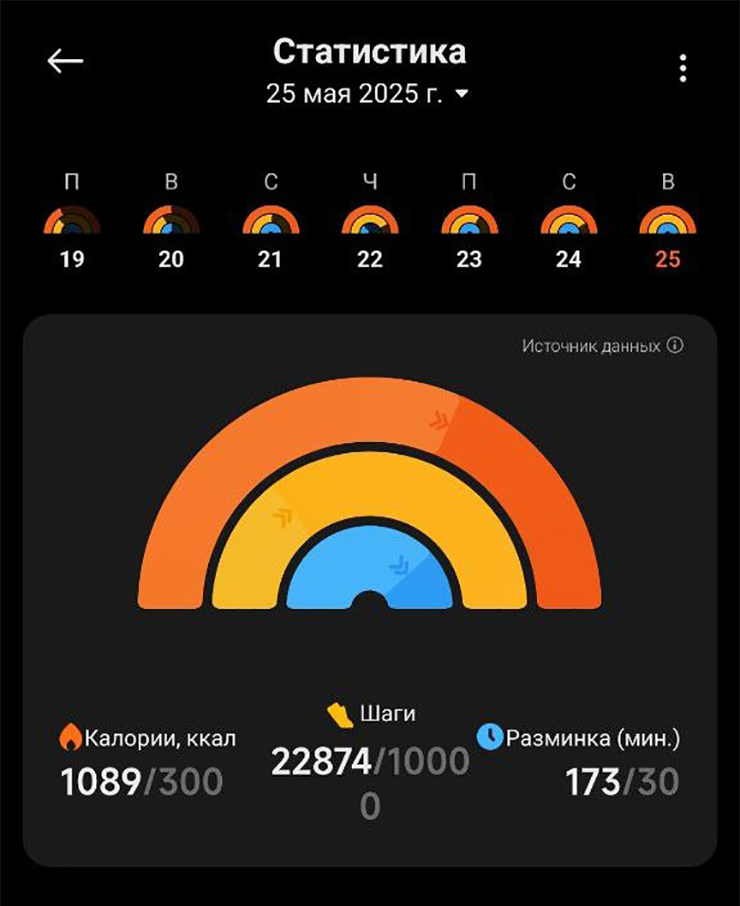 За день прошли почти 23 000 шагов