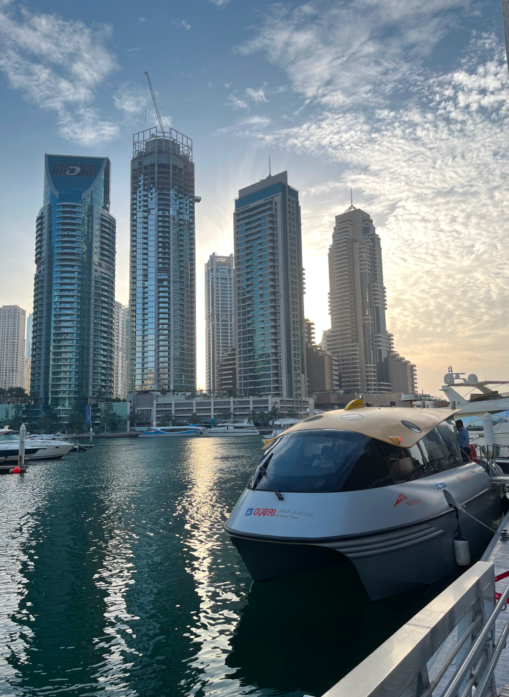 Dubai Marina Bay и наша водная маршрутка