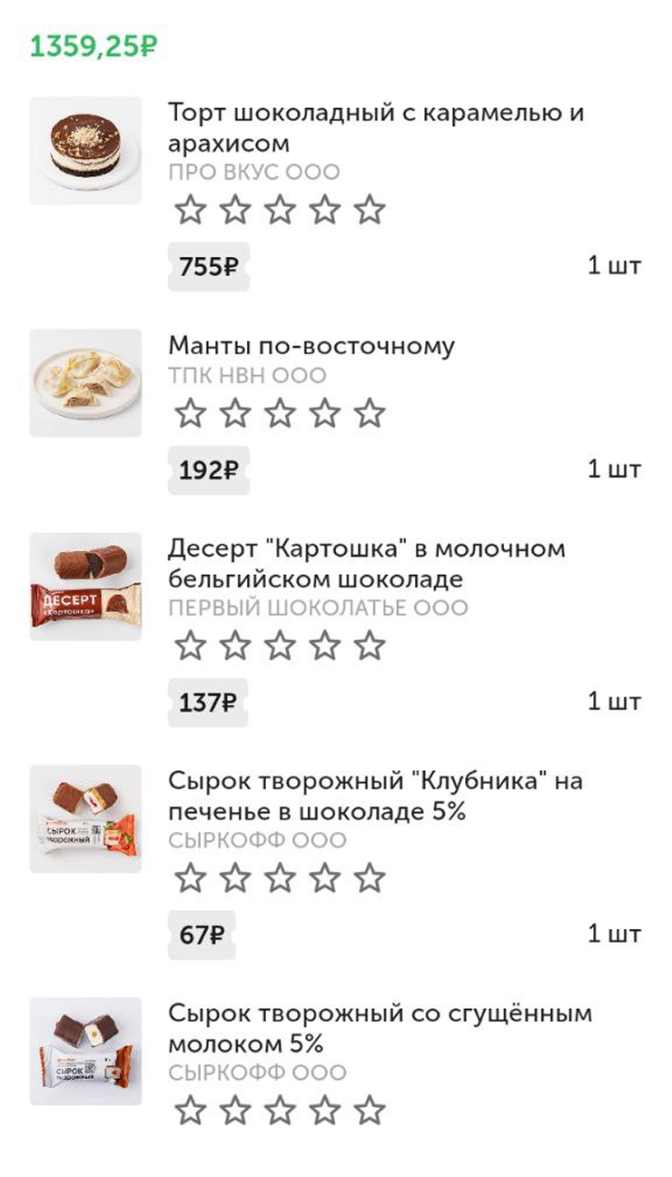 Десерты из «ВкусВилла»
