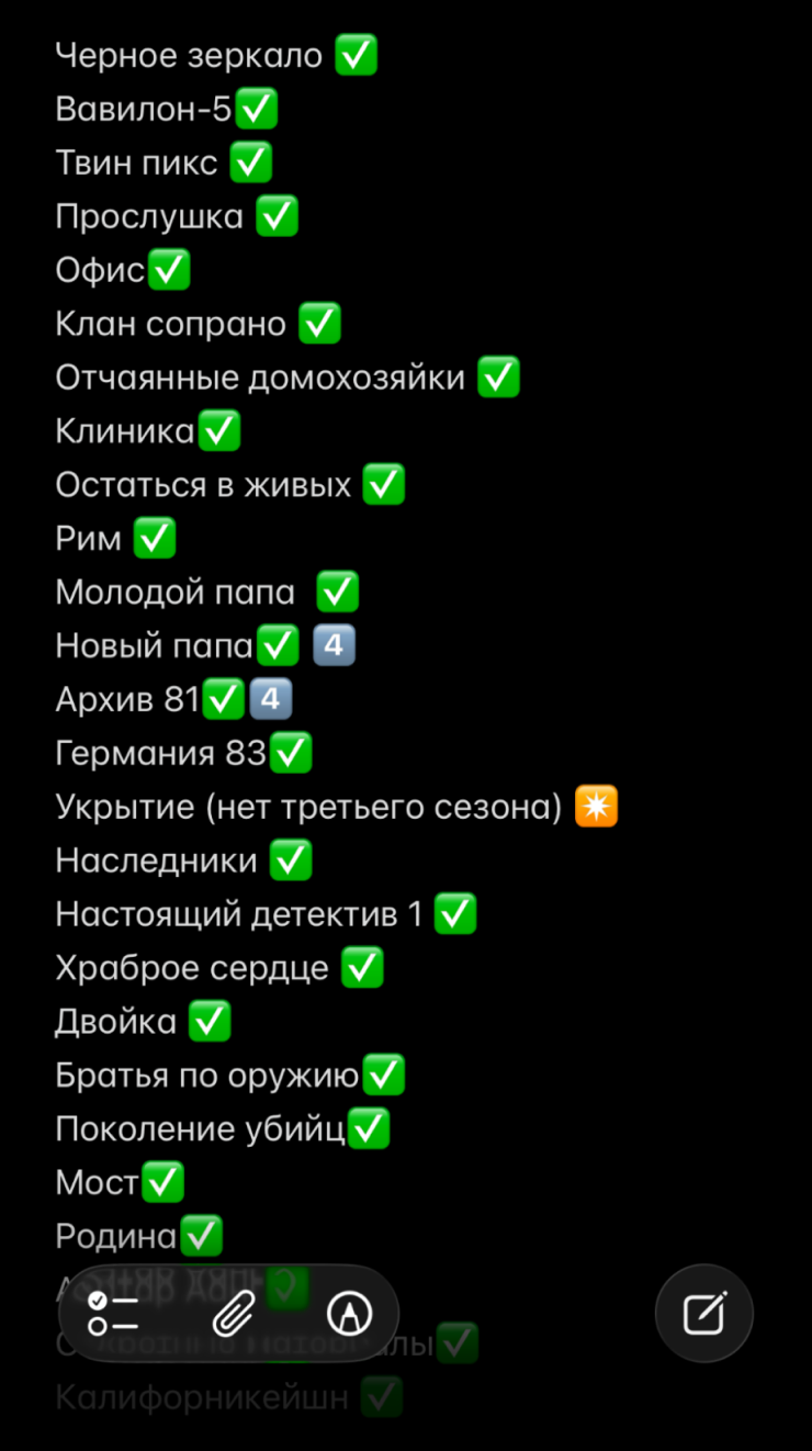 Список моих самых любимых сериалов