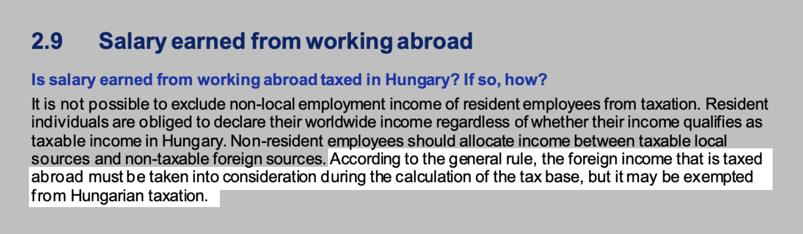 Иностранный доход, который облагается налогом за границей, должен учитываться при расчете налоговой базы в Венгрии, но может быть освобожден от венгерского налогообложения. Источник: assets.kpmg.com