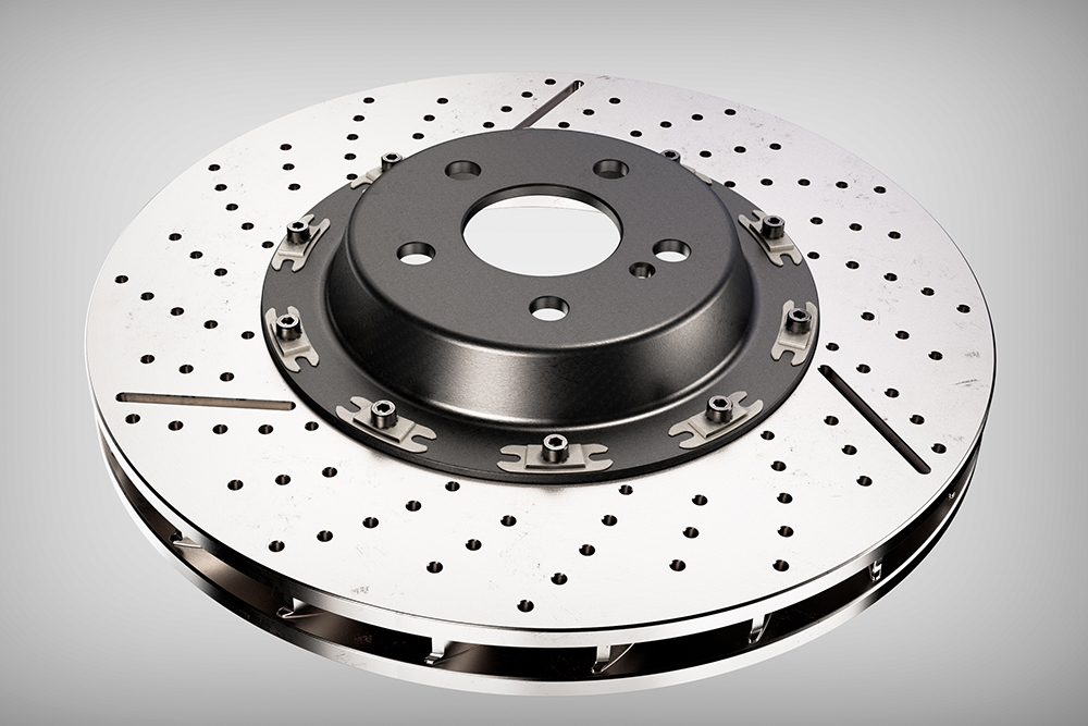 Сборный вентилируемый тормозной диск с перфорацией и насечками — более эффективное торможение, но высокая цена и меньший ресурс. Источник: Evgeniy Marin / Shutterstock