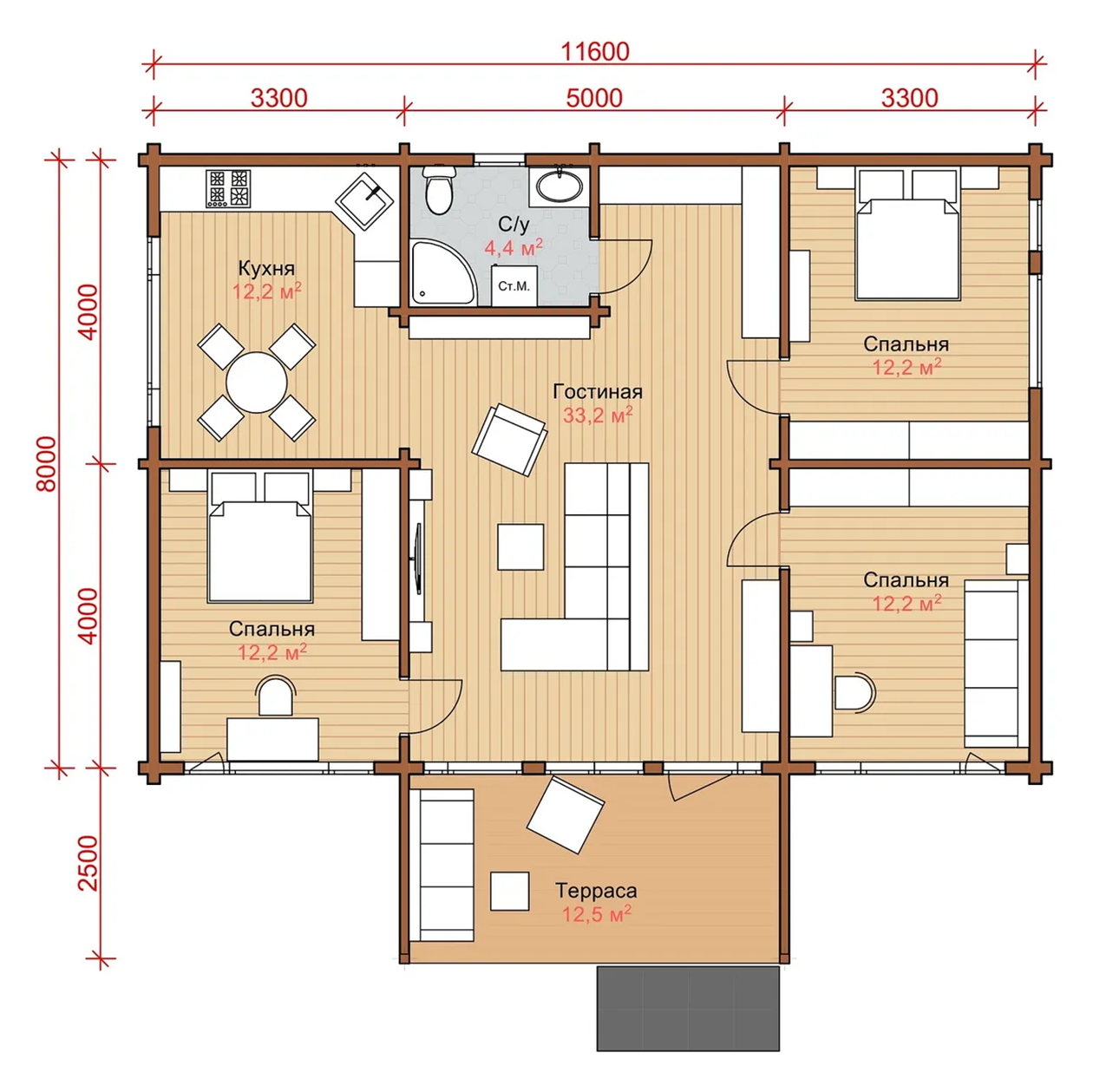 В том виде, в каком планировка представлена на сайте, она выглядит недостаточно продуманной. © строим.дом.рф
