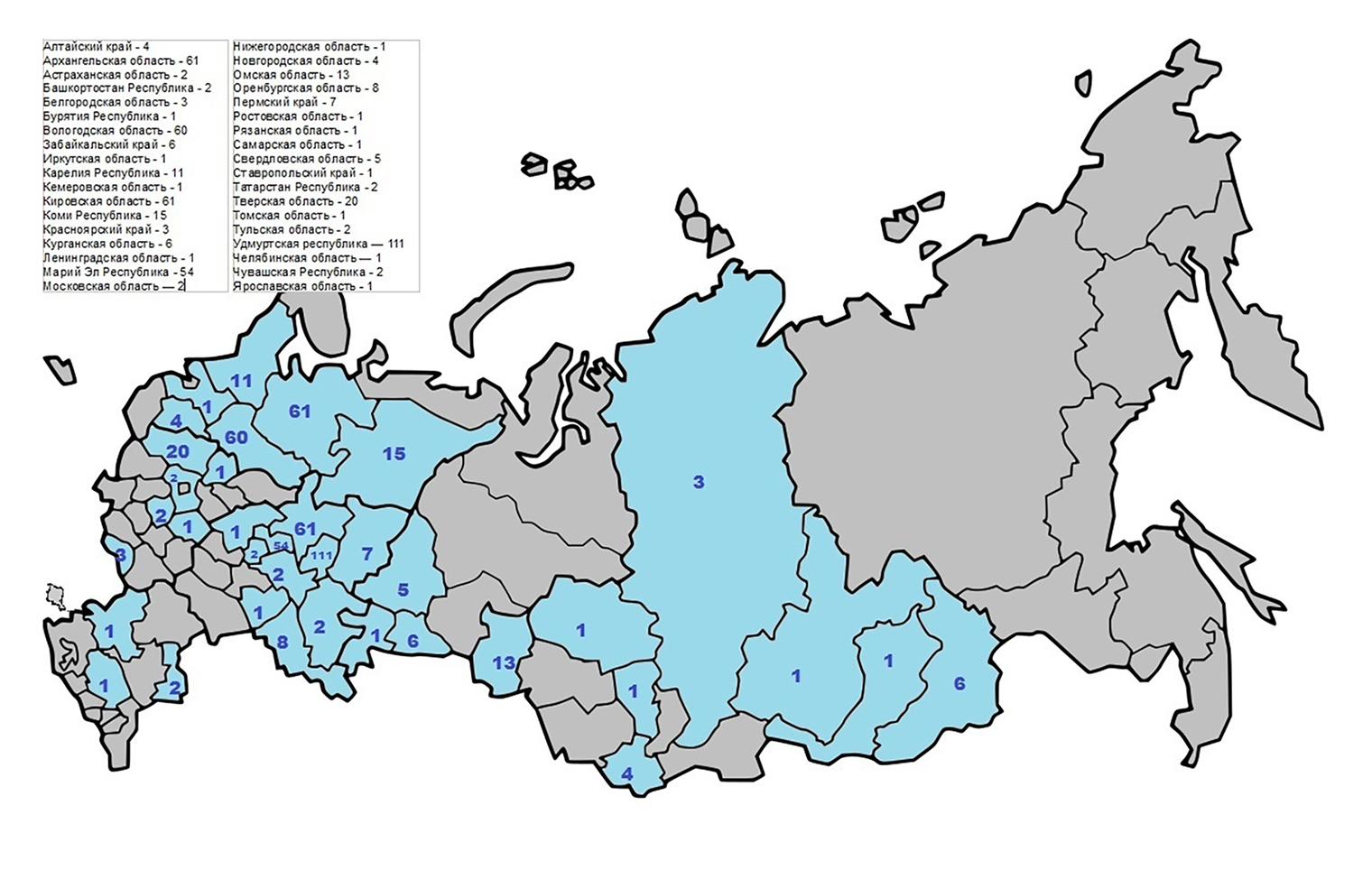 В нашей картотеке собраны адреса и группы сельских библиотек почти из 40 российских регионов