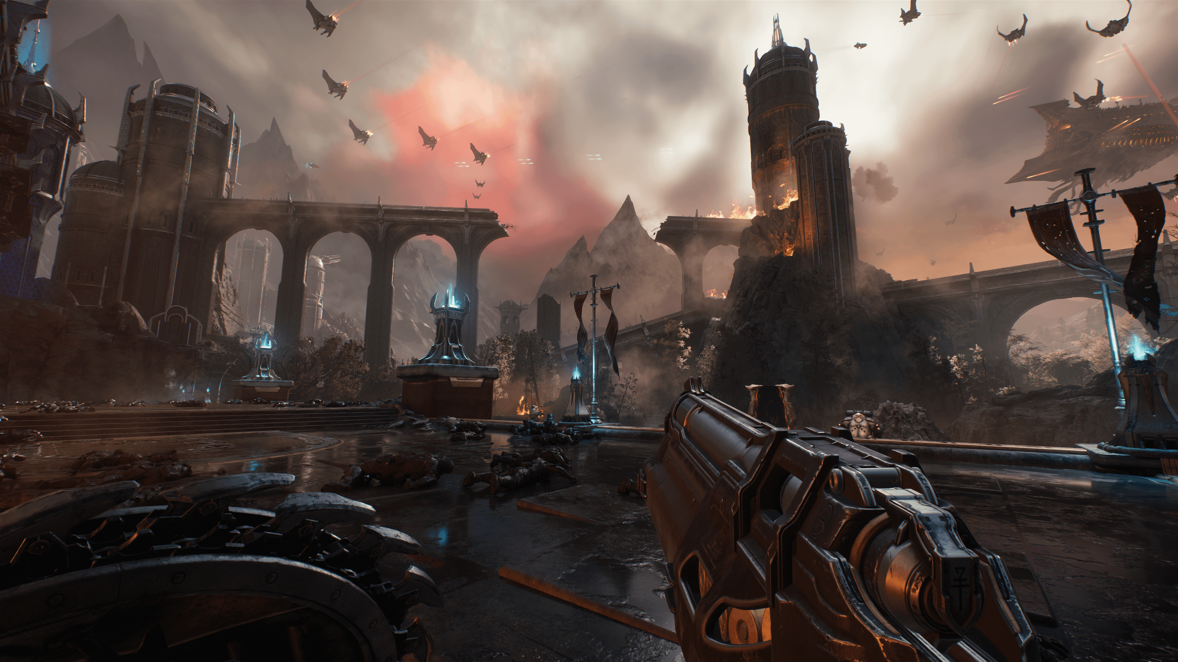 В палитре новой Doom не так много оттенков красного, но хватает серого и коричневого. Кадр: Bethesda Softworks