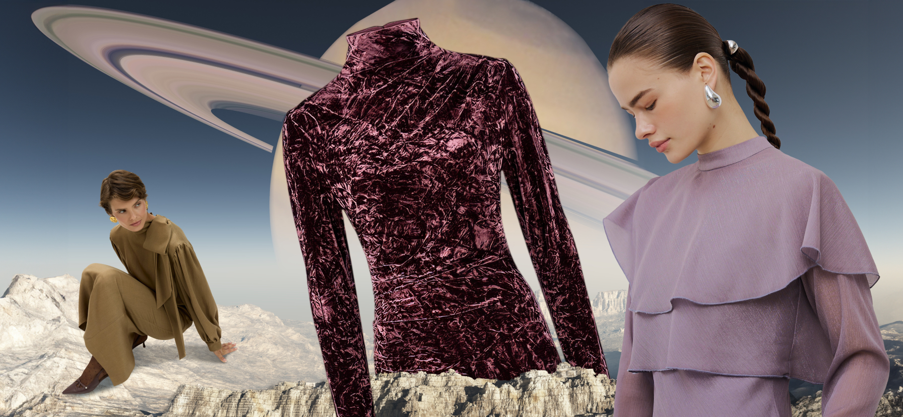 Главные платья этой зимы: с пелериной, заниженной талией и вырезом каре