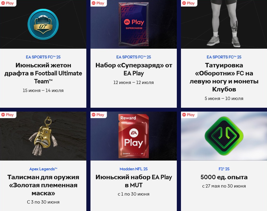 Внутриигровые бонусы меняются каждый месяц. Источник: ea.com