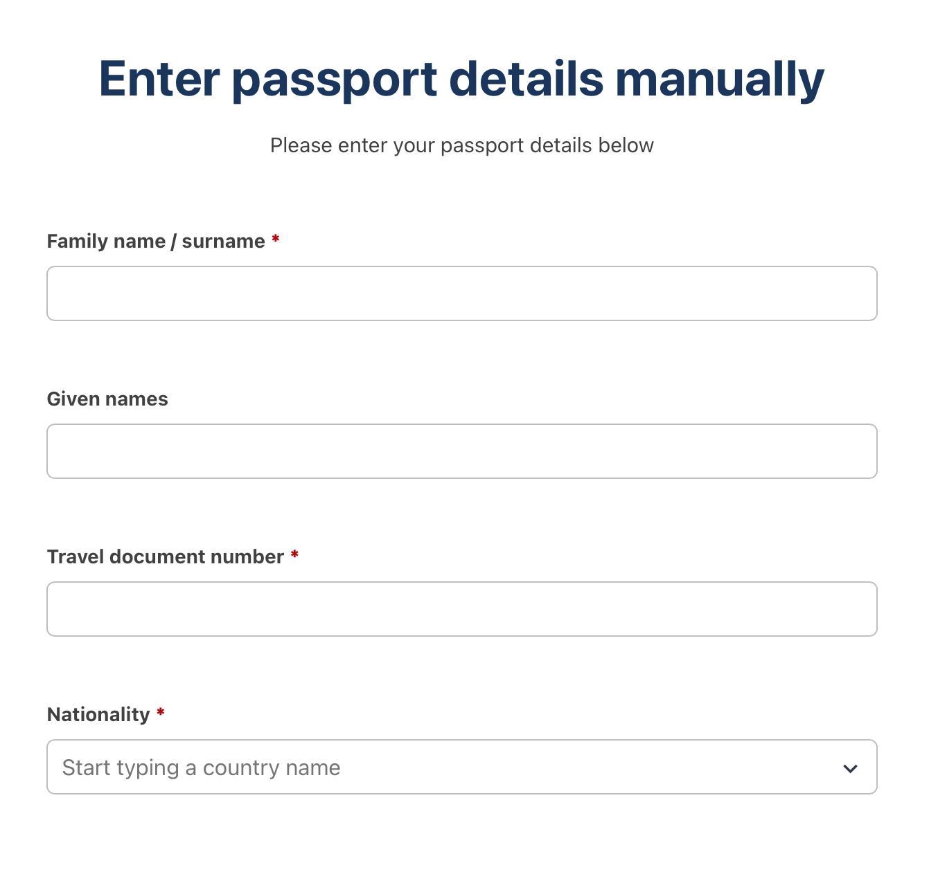 Только после выбора рейса, которым турист прилетает в Австралию, система предлагает внести личные и паспортные данные. Источник: dpd.homeaffairs.gov.au