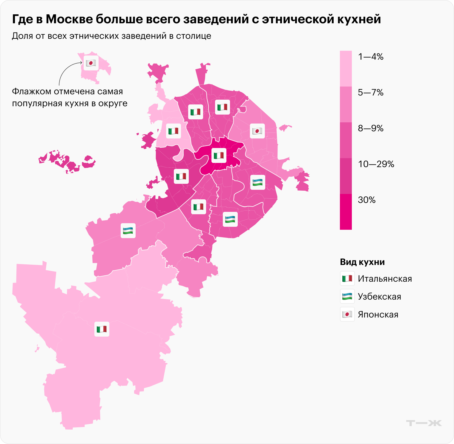 Источники: «2ГИС», Портал открытых данных правительства Москвы, расчеты Т⁠—⁠Ж