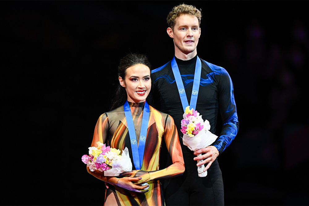 Чемпионы мира в танцах на льду Мэдисон Чок и Эван Бейтс. Источник: BSR Agency / Getty Images